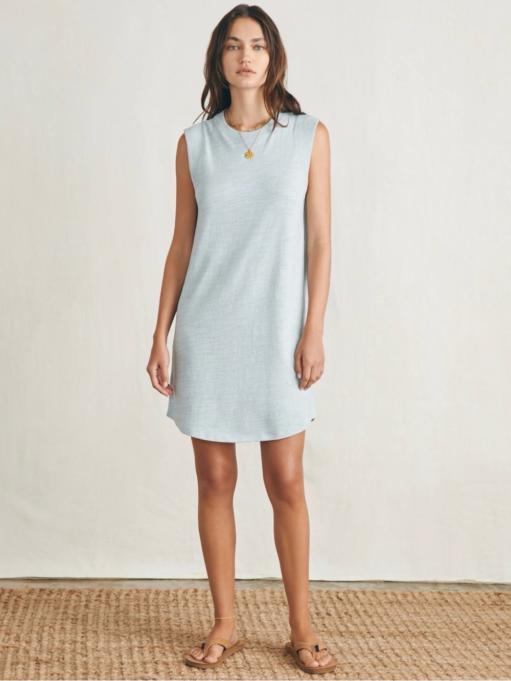 Sunwashed Slub Muscle Dress – Chalk Blue